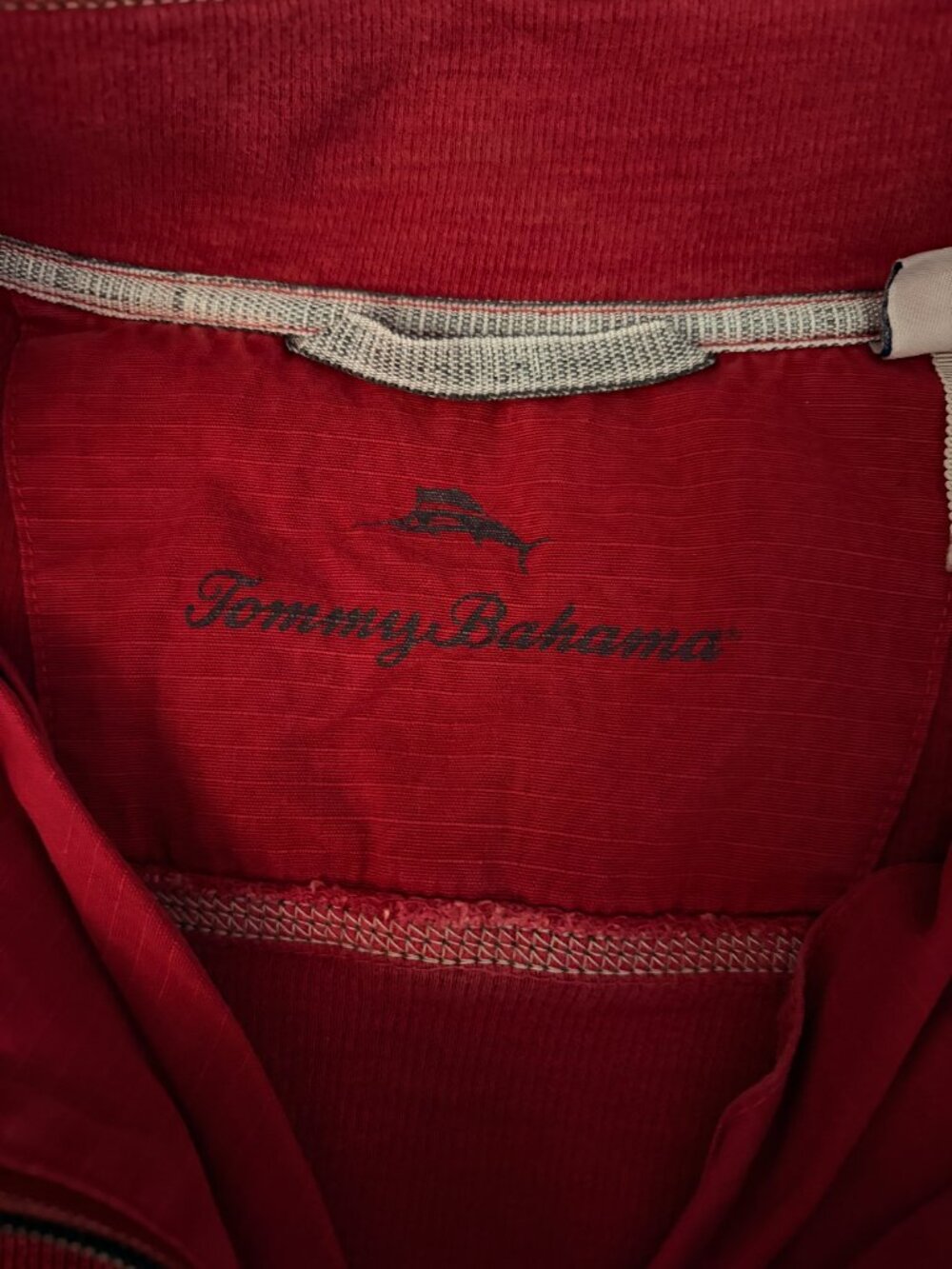 Tommy Bahama Men XL Red Quarter Zip Pullover Sweatshirt Coastal Casual Golf - Picture 6 of 12